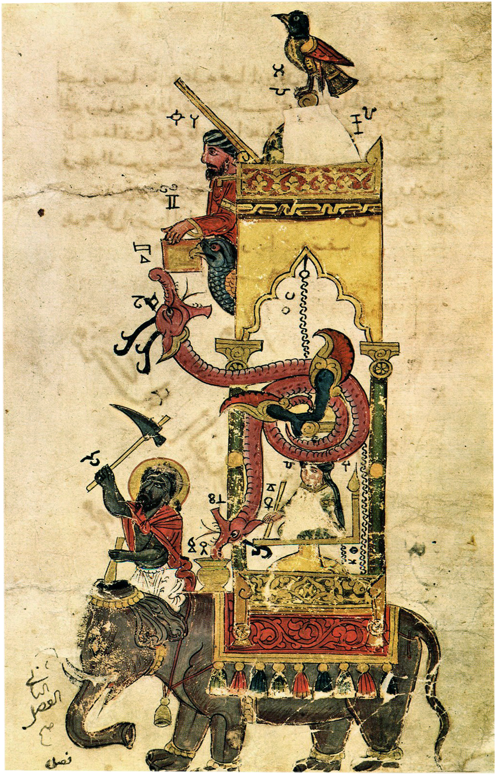 Al-Jazari's Elephant Clock from the 1315 manuscript